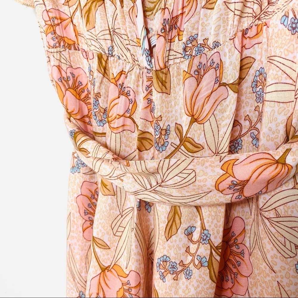 Shein Floral Multi Colors Rompers. Pink Blue Brown. Sz L. - Picture 9 of 16